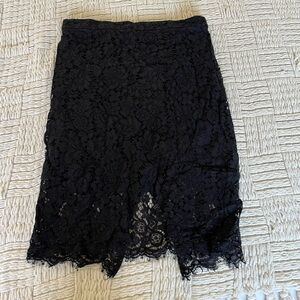 Black lace skirt and crop set from dynamite